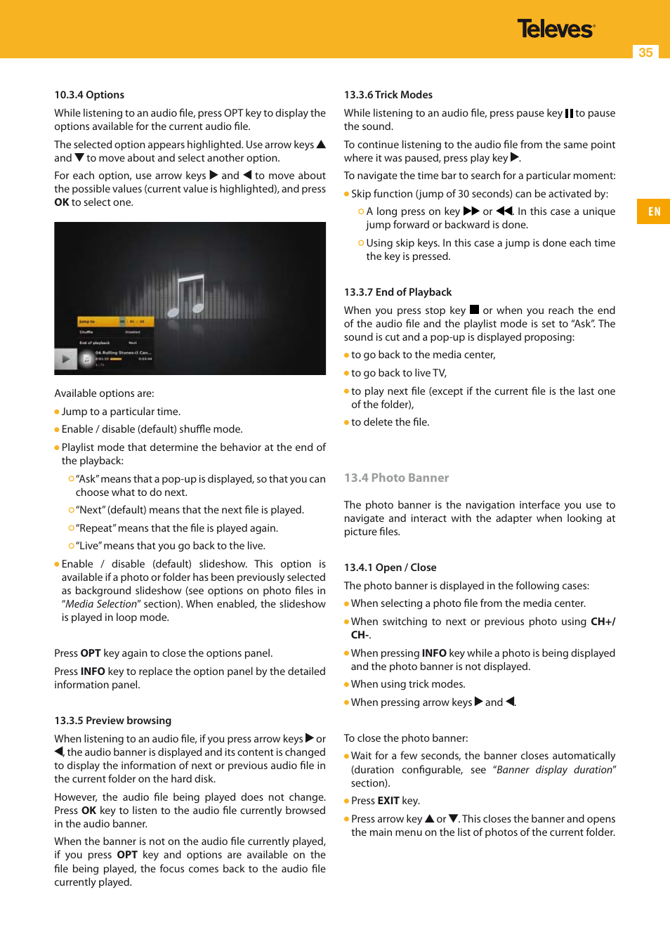 Televes HD DTT STB TV on demand access ZAS Hbb User Manual | Page 35 / 68