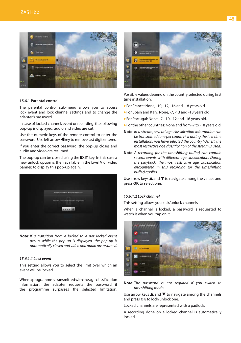 Zas hbb | Televes HD DTT STB TV on demand access ZAS Hbb User Manual | Page 48 / 68