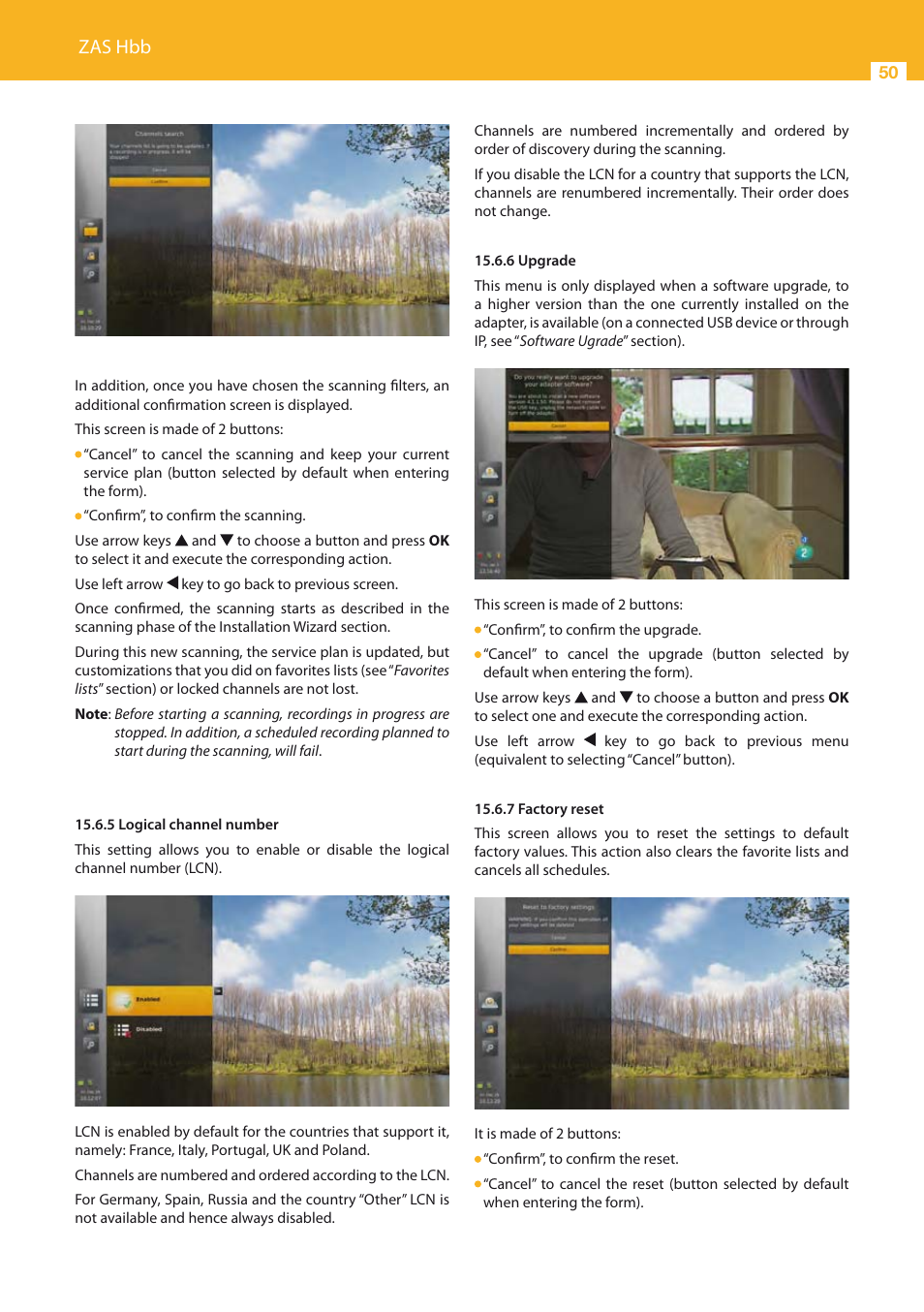 Zas hbb | Televes HD DTT STB TV on demand access ZAS Hbb User Manual | Page 50 / 68