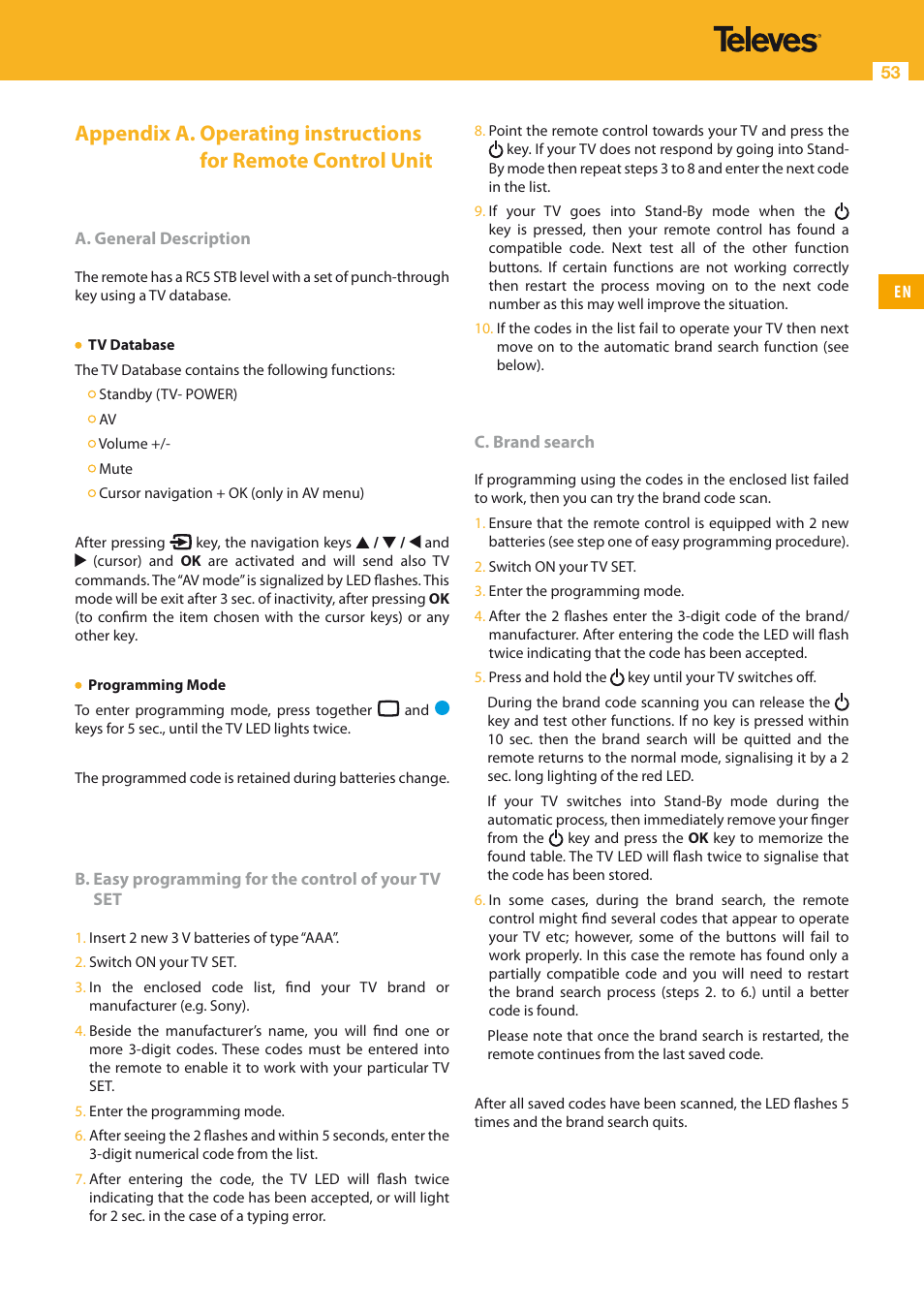 Televes HD DTT STB TV on demand access ZAS Hbb User Manual | Page 53 / 68