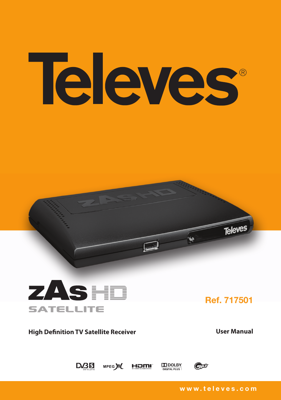 Televes High Definition TV Satellite Receiver, zAs HD SAT User Manual | 44 pages