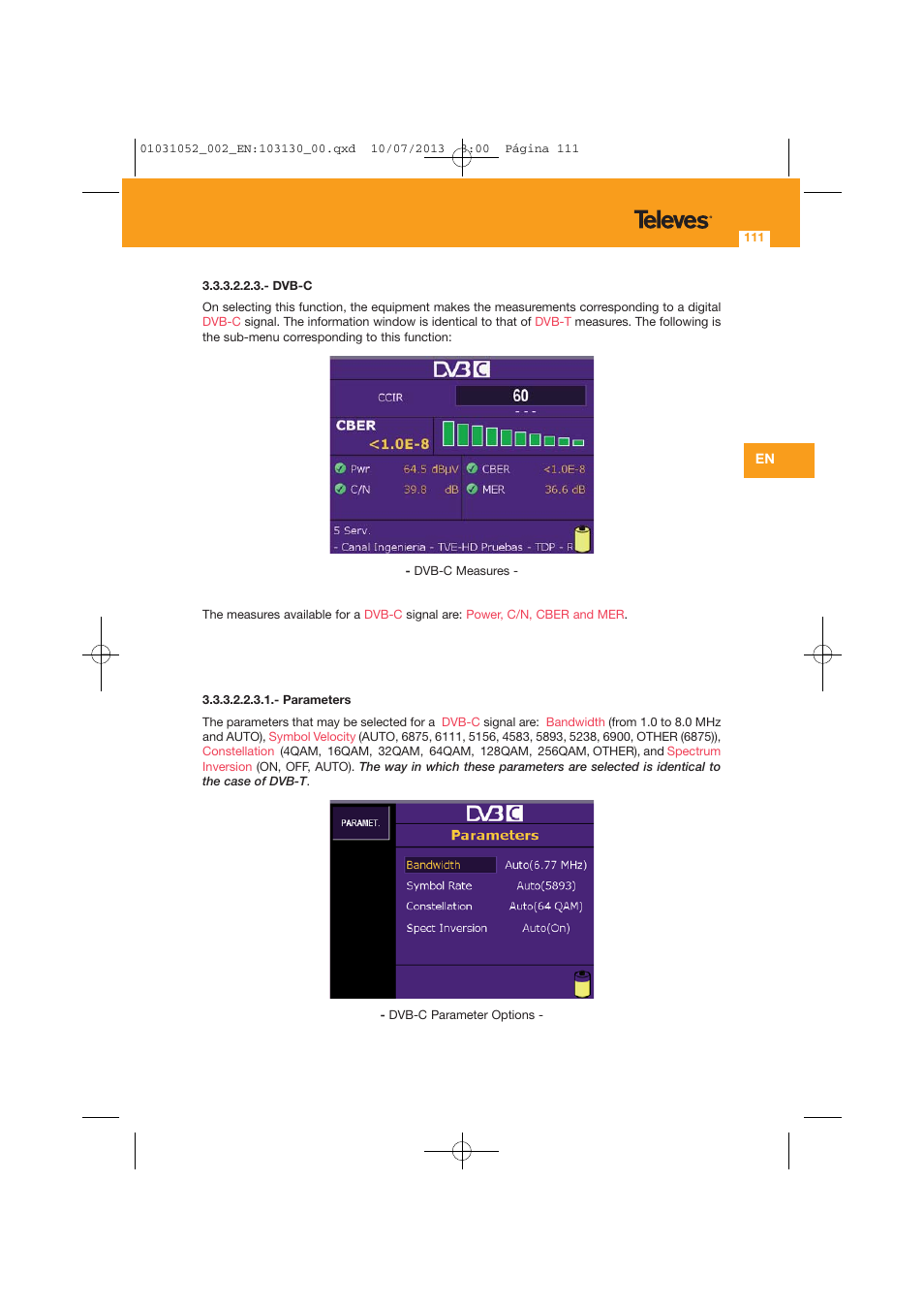 Televes Serie H-60 User Manual | Page 111 / 168