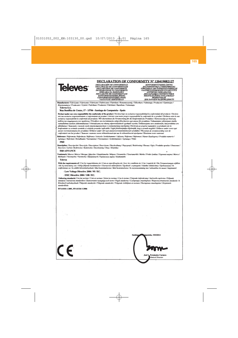 Televes Serie H-60 User Manual | Page 165 / 168