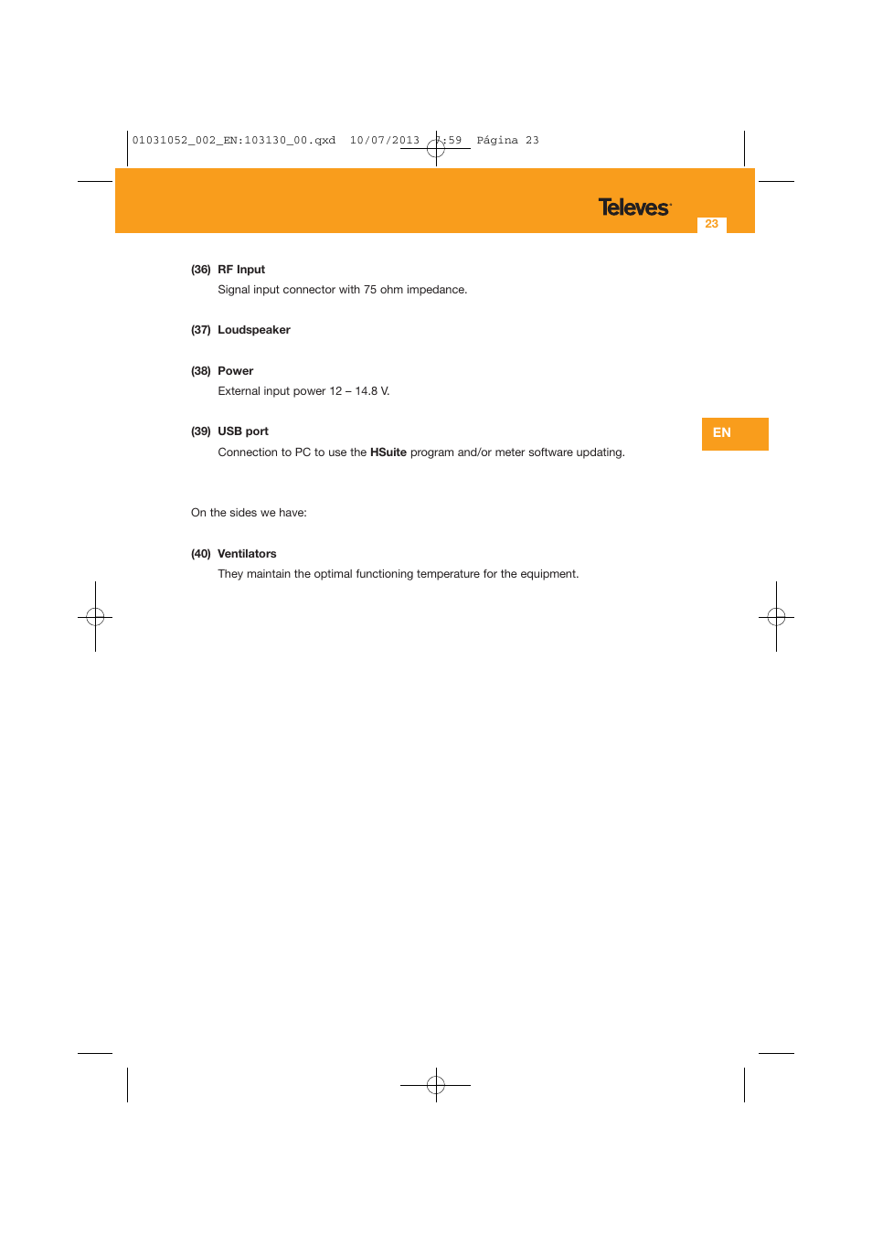 Televes Serie H-60 User Manual | Page 23 / 168