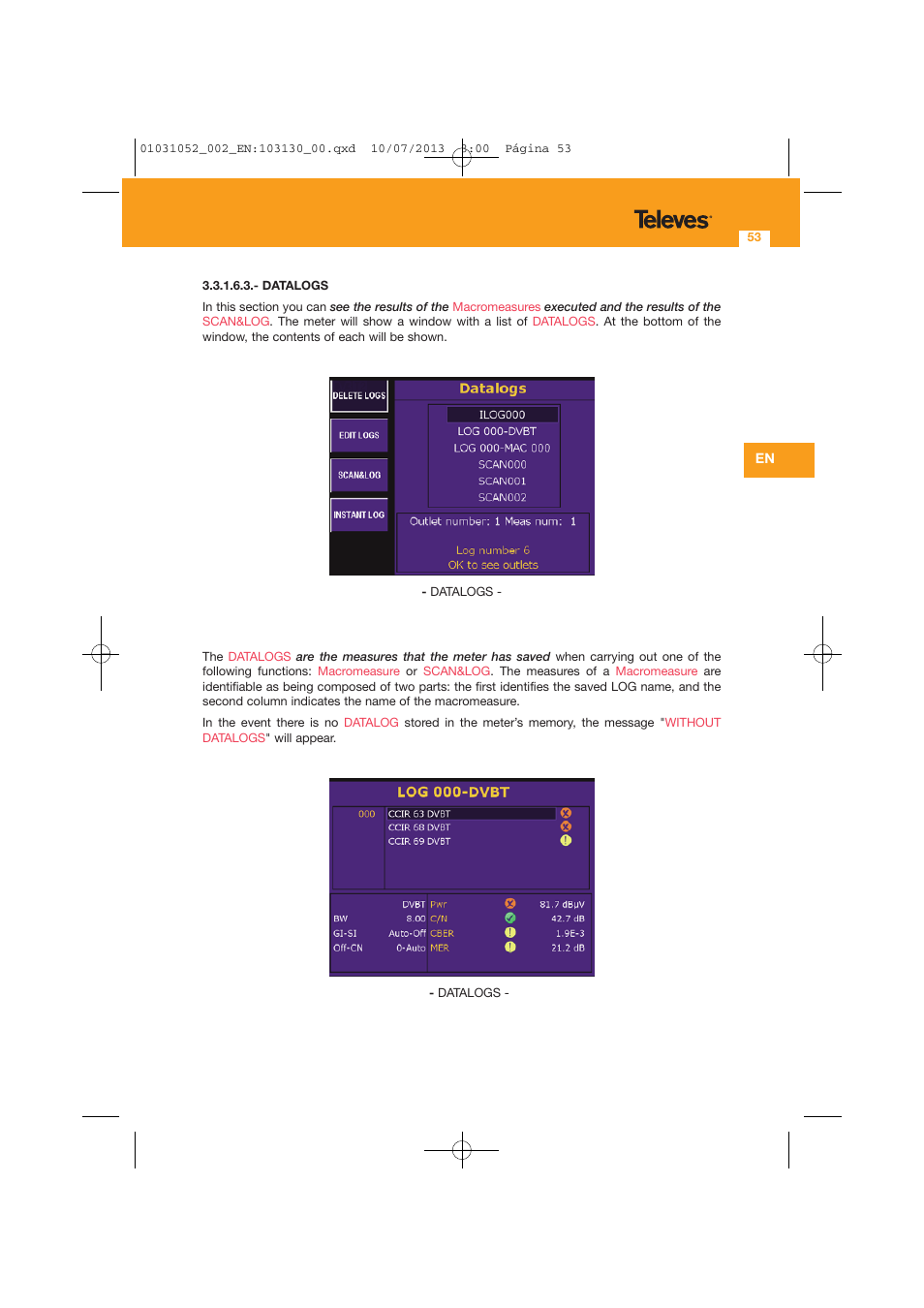 Televes Serie H-60 User Manual | Page 53 / 168