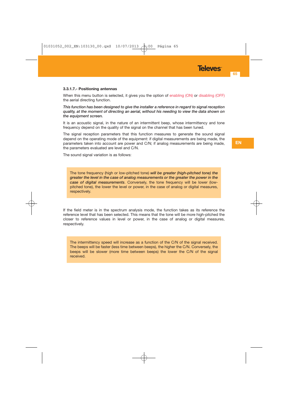 Televes Serie H-60 User Manual | Page 65 / 168
