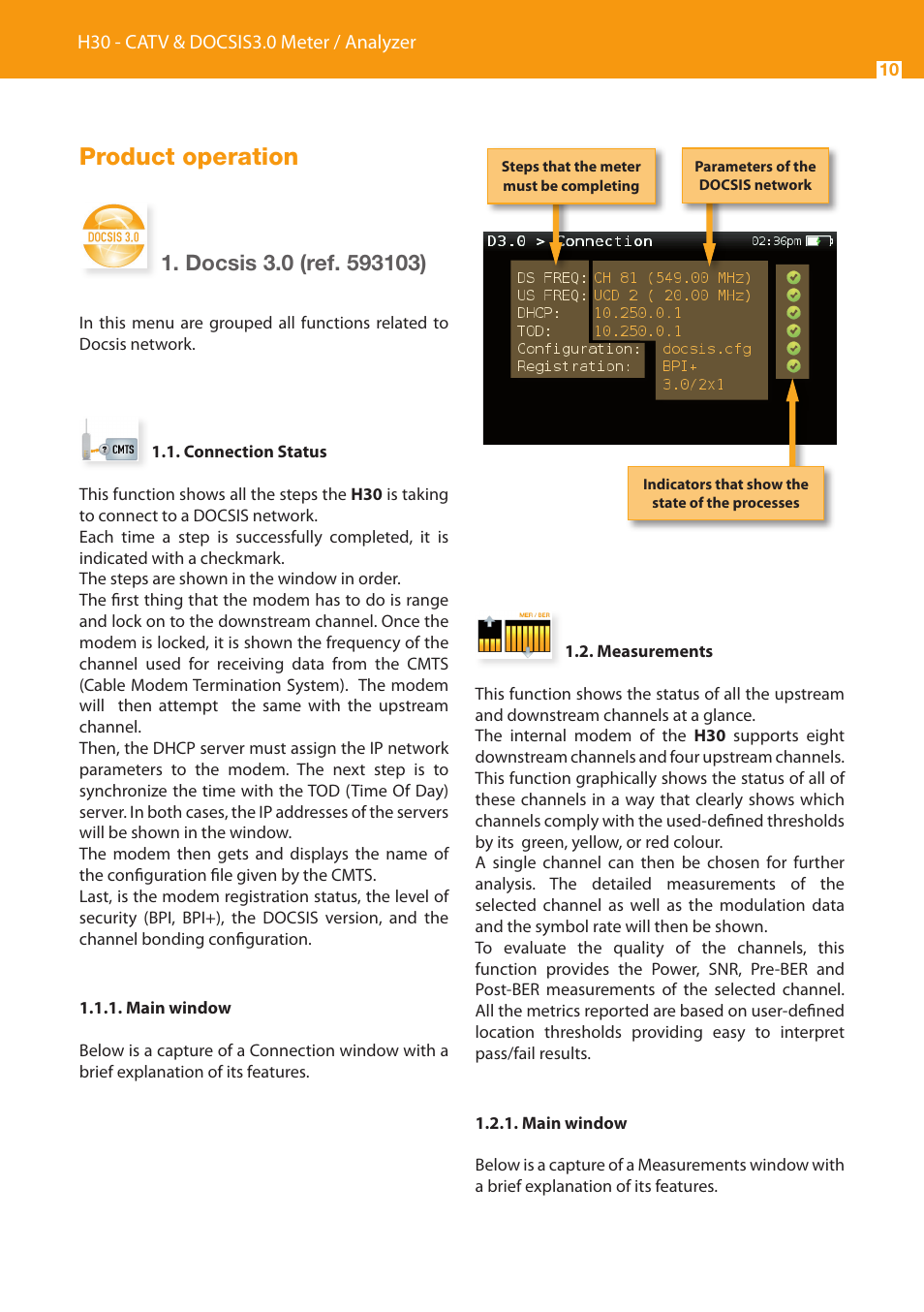 Product operation | Televes Serie H-30 User Manual | Page 10 / 32