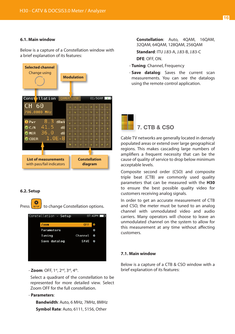 Ctb & cso | Televes Serie H-30 User Manual | Page 16 / 32