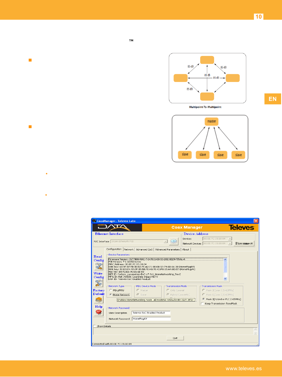 Setting modem operating mode | Televes Coaxdata 1Gbps-HDTV COAX+PLC 1ETH+1SFP User Manual | Page 10 / 34