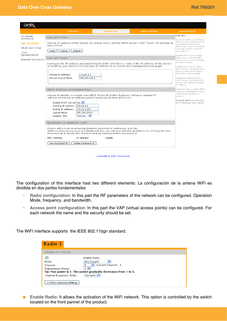 Wifi interface set up | Televes COAXDATA GATEWAY 1Gbps User Manual | Page 17 / 32