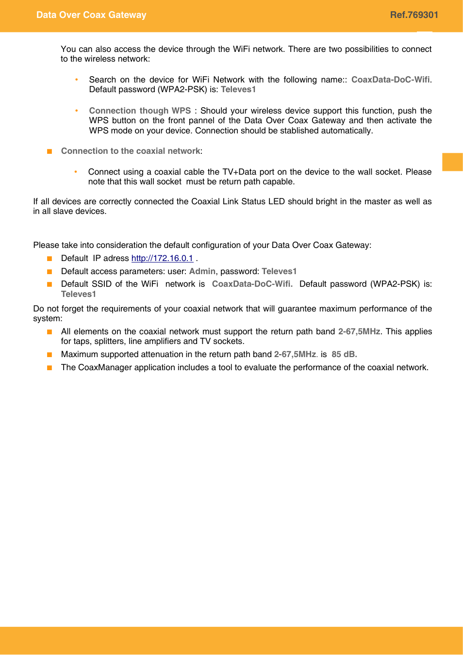 Televes COAXDATA GATEWAY 1Gbps User Manual | Page 29 / 32