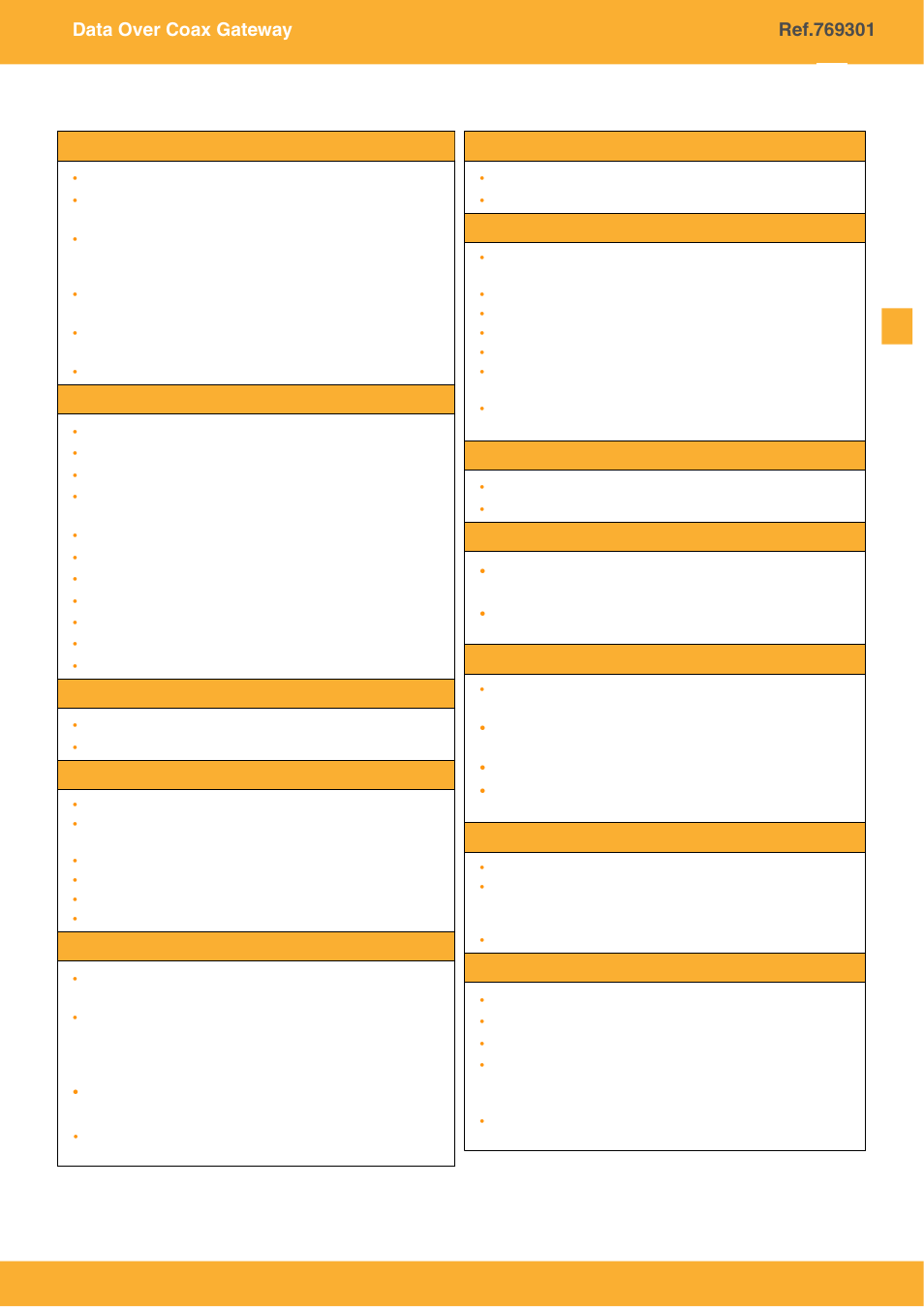 Specifications | Televes COAXDATA GATEWAY 1Gbps User Manual | Page 30 / 32