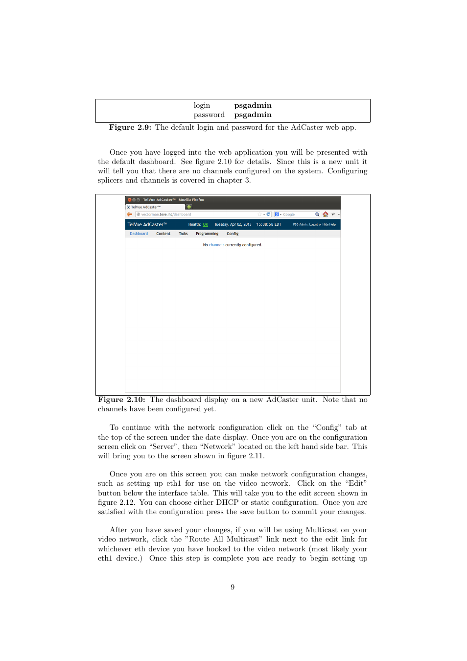 TelVue AdCaster User Manual | Page 10 / 27