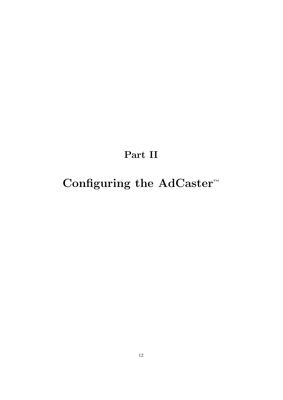 Configuring the adcaster, Part ii | TelVue AdCaster User Manual | Page 13 / 27