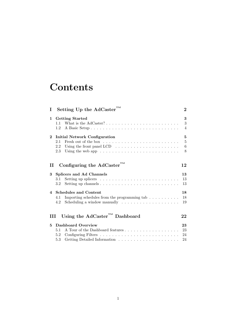 TelVue AdCaster User Manual | Page 2 / 27