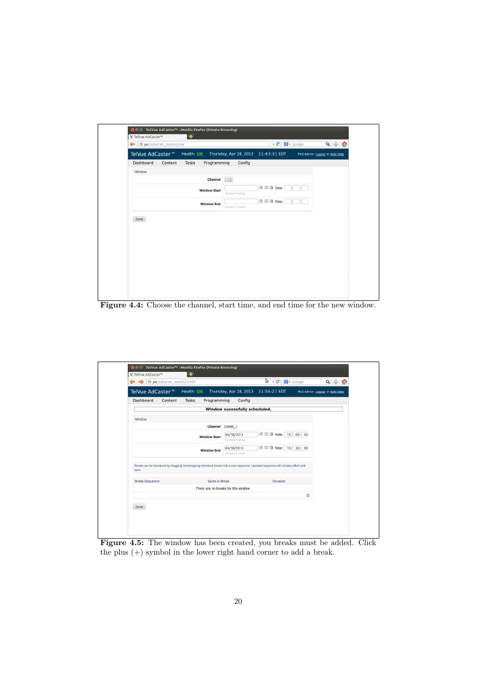 TelVue AdCaster User Manual | Page 21 / 27