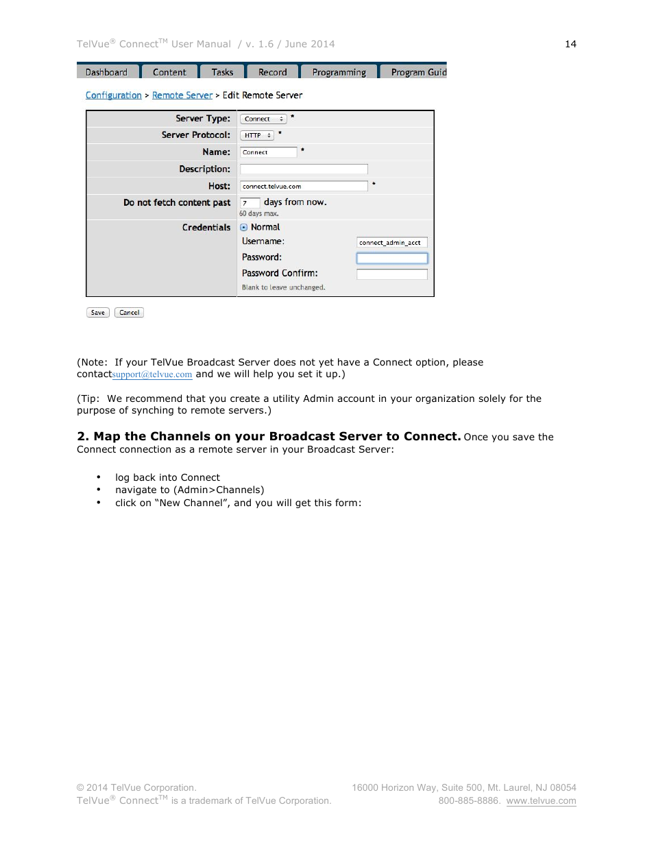 TelVue Connect User Manual | Page 15 / 29