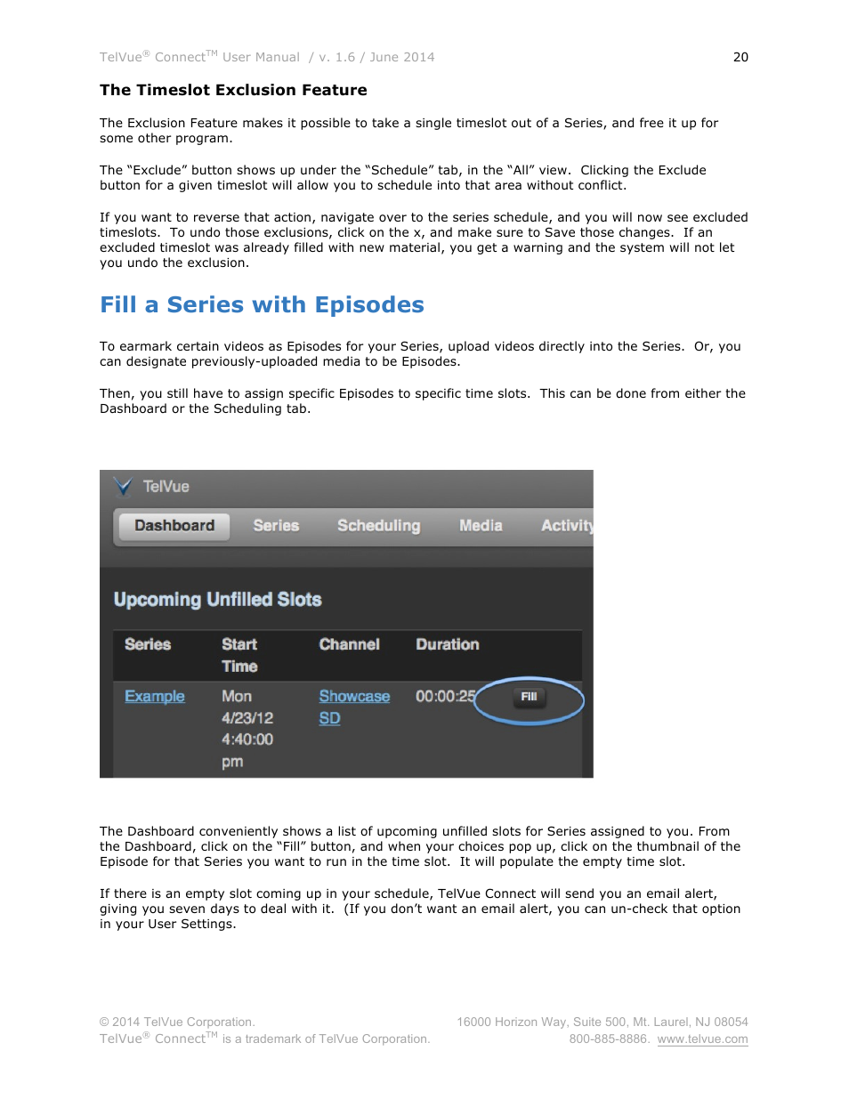 Fill a series with episodes | TelVue Connect User Manual | Page 21 / 29