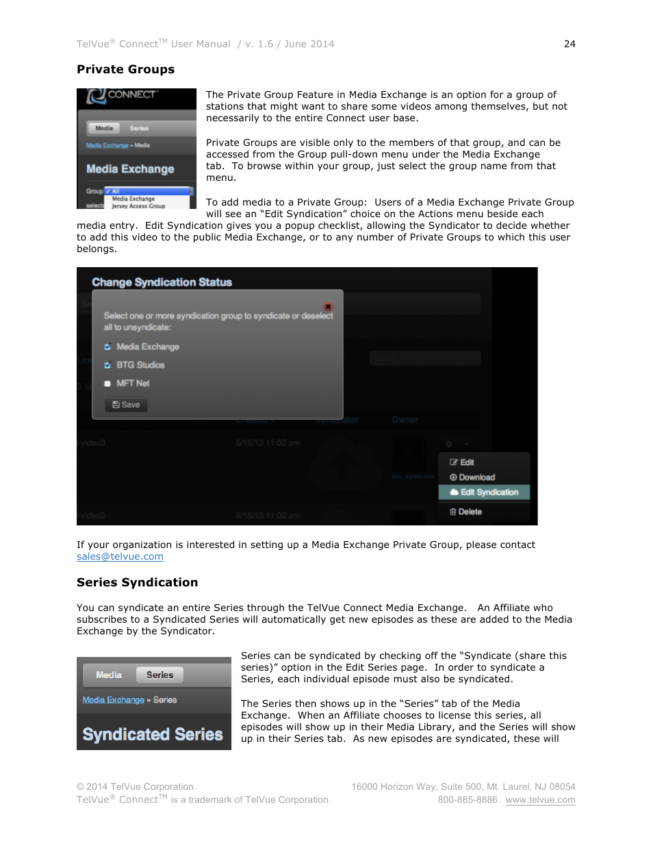 TelVue Connect User Manual | Page 25 / 29