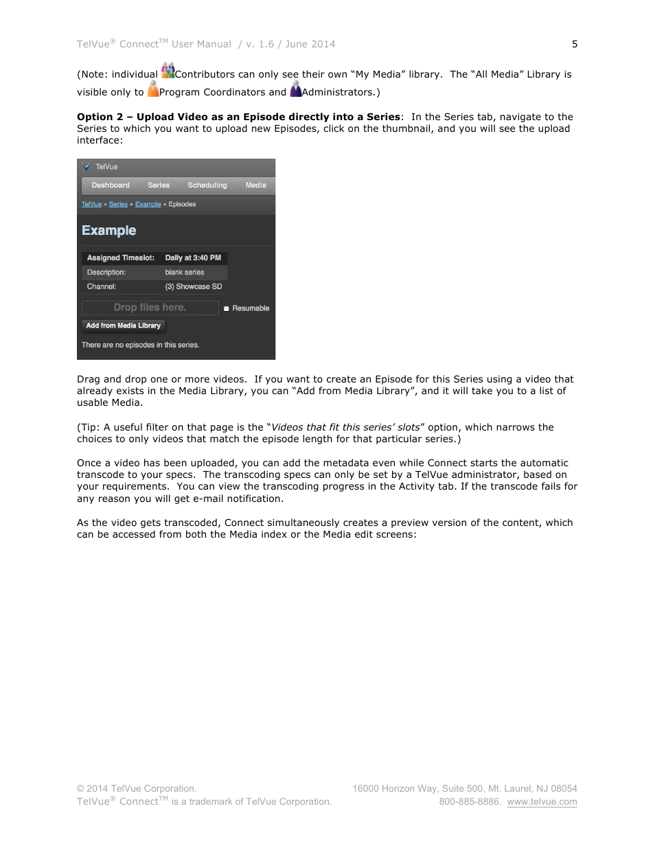 TelVue Connect User Manual | Page 6 / 29