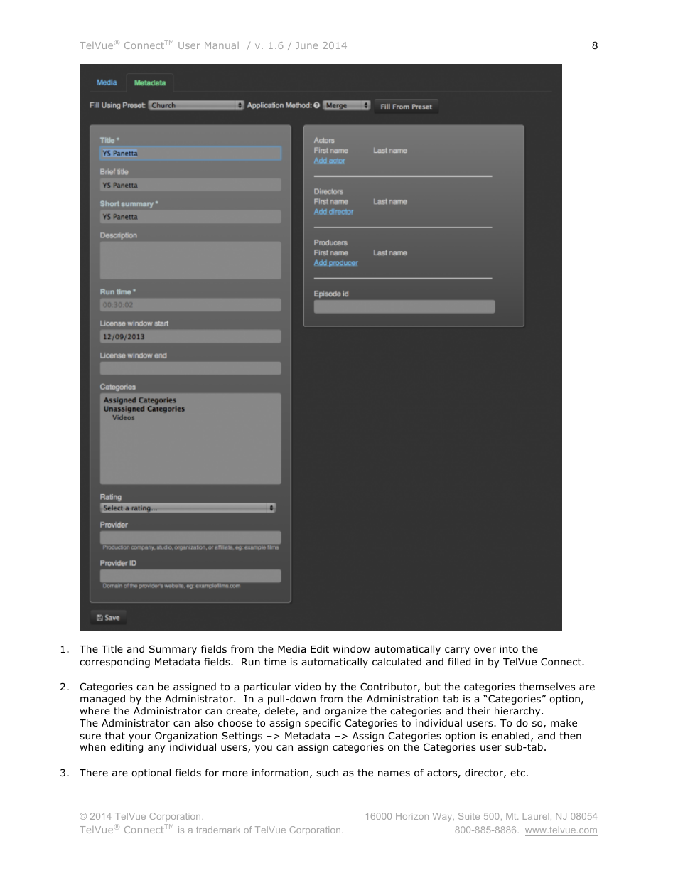 TelVue Connect User Manual | Page 9 / 29