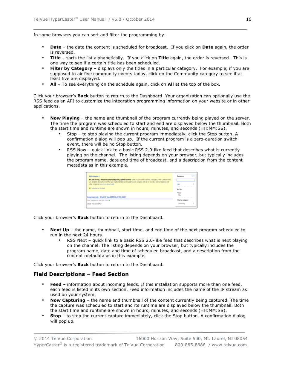 TelVue HyperCaster® User Manual | Page 17 / 105