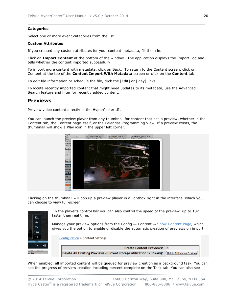 Previews | TelVue HyperCaster® User Manual | Page 21 / 105