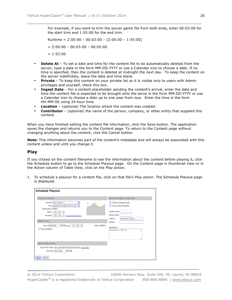 TelVue HyperCaster® User Manual | Page 27 / 105
