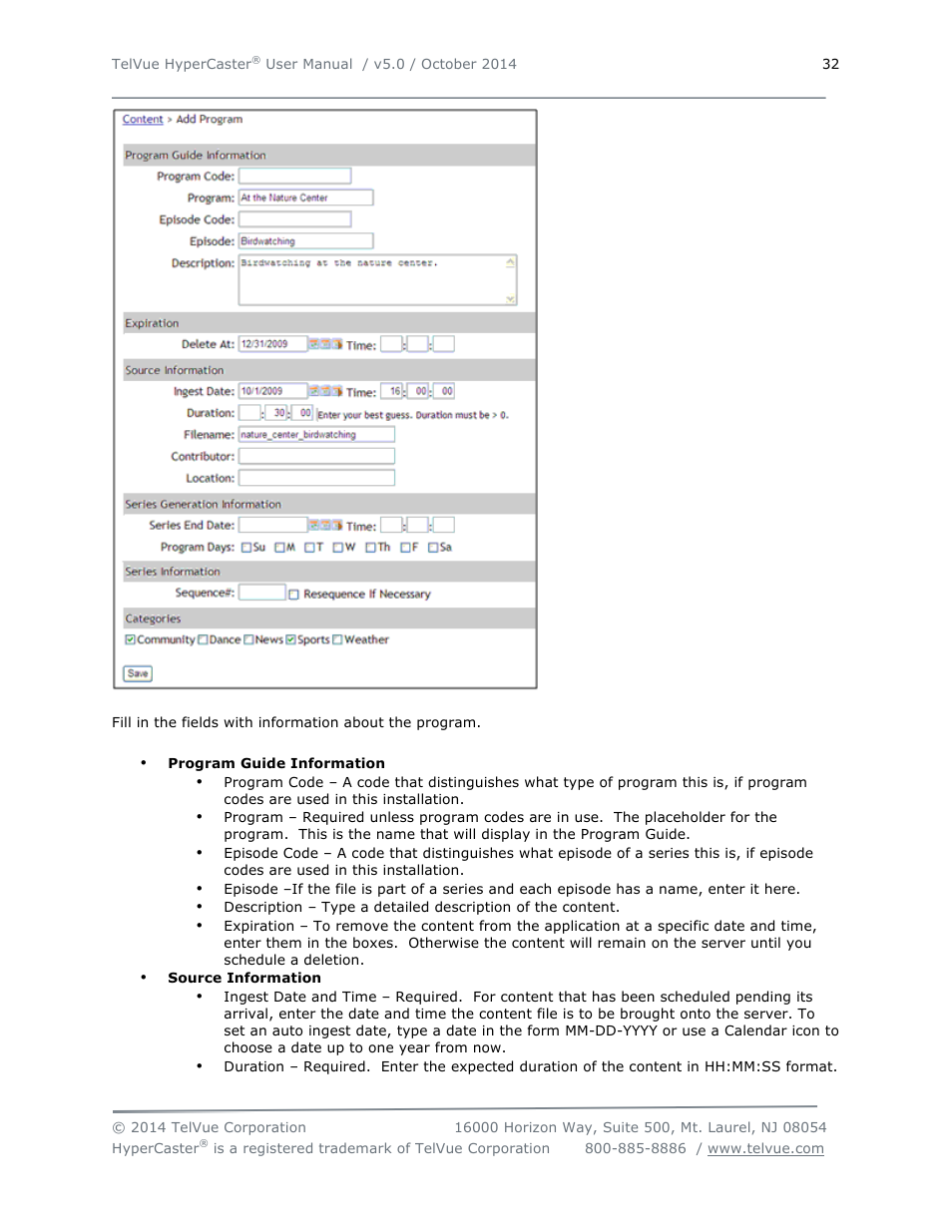 TelVue HyperCaster® User Manual | Page 33 / 105