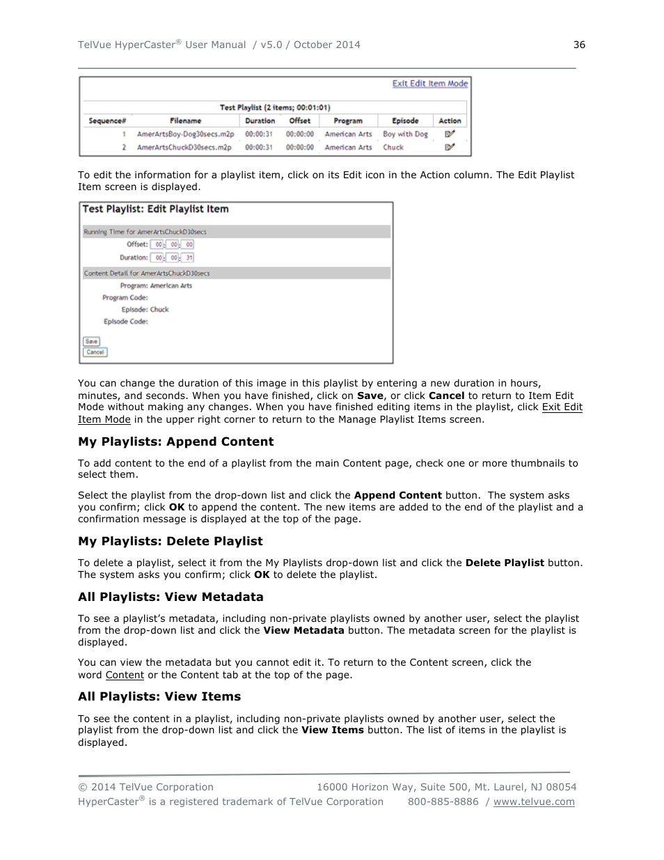 TelVue HyperCaster® User Manual | Page 37 / 105