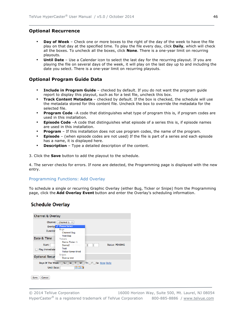 TelVue HyperCaster® User Manual | Page 47 / 105