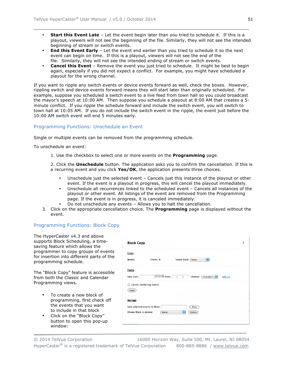 TelVue HyperCaster® User Manual | Page 52 / 105
