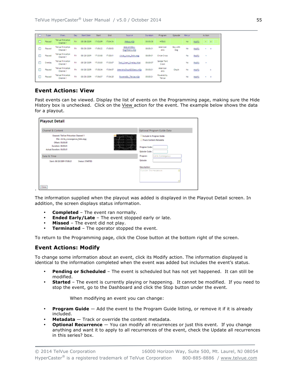 TelVue HyperCaster® User Manual | Page 56 / 105