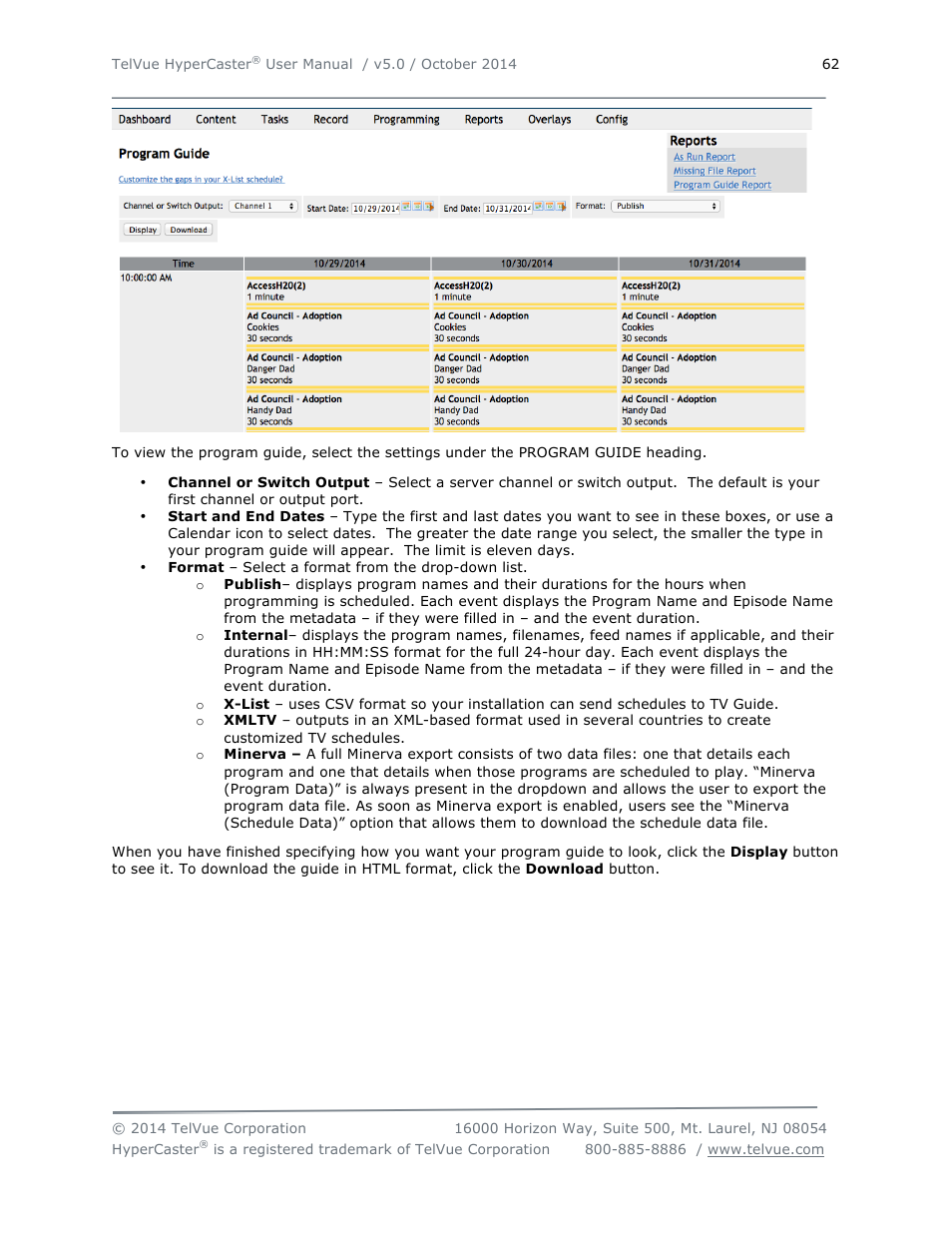 TelVue HyperCaster® User Manual | Page 63 / 105