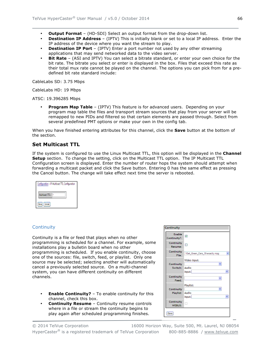 TelVue HyperCaster® User Manual | Page 67 / 105