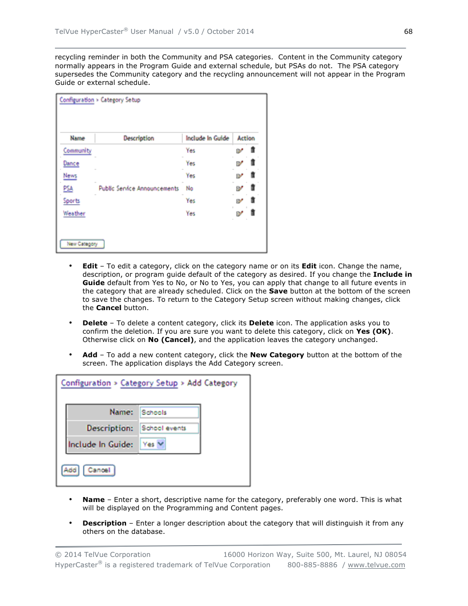 TelVue HyperCaster® User Manual | Page 69 / 105