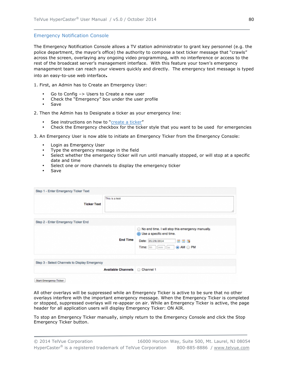 TelVue HyperCaster® User Manual | Page 81 / 105