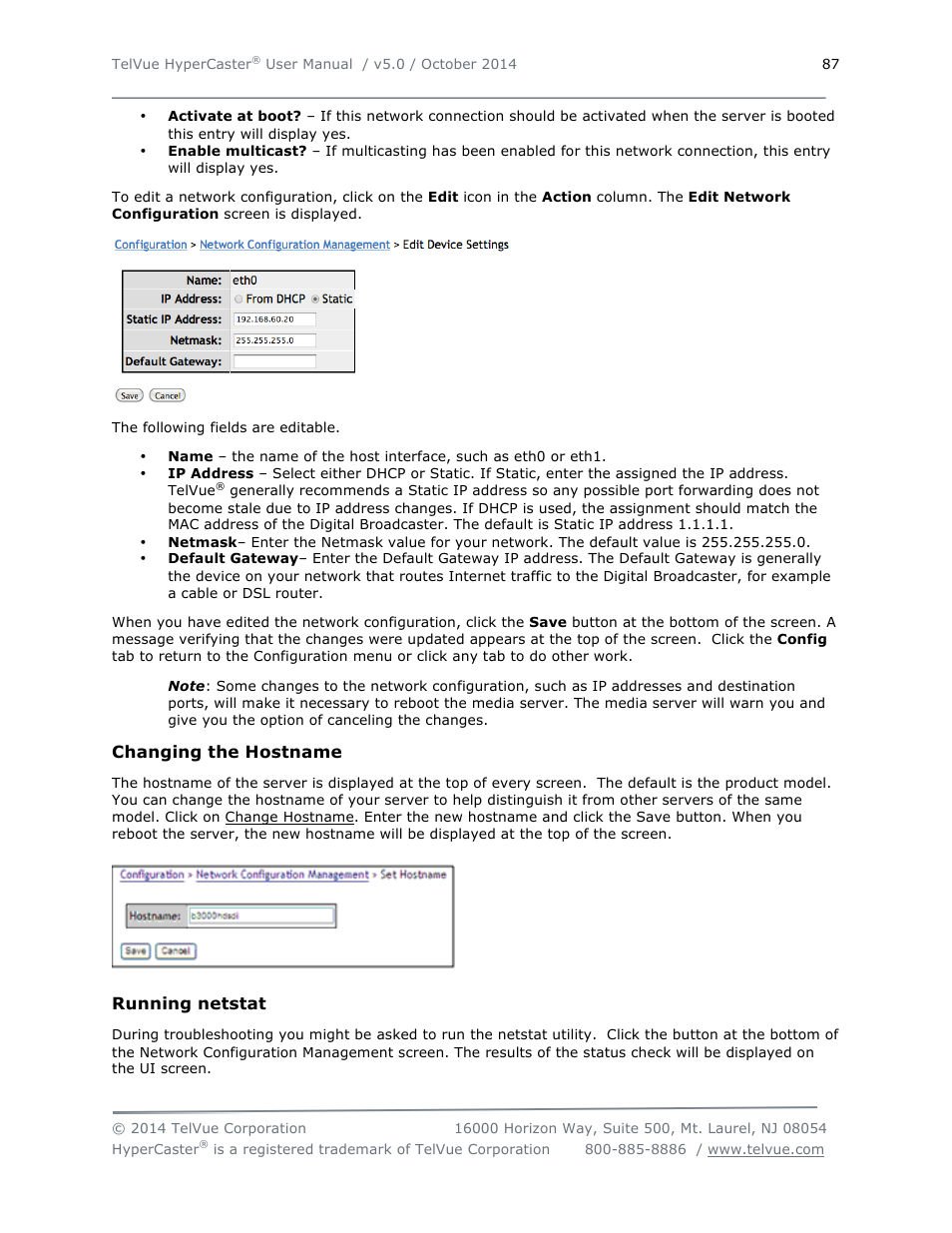 TelVue HyperCaster® User Manual | Page 88 / 105