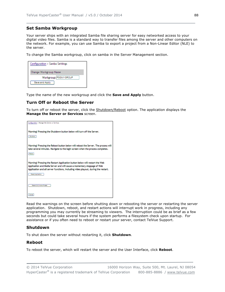 TelVue HyperCaster® User Manual | Page 89 / 105