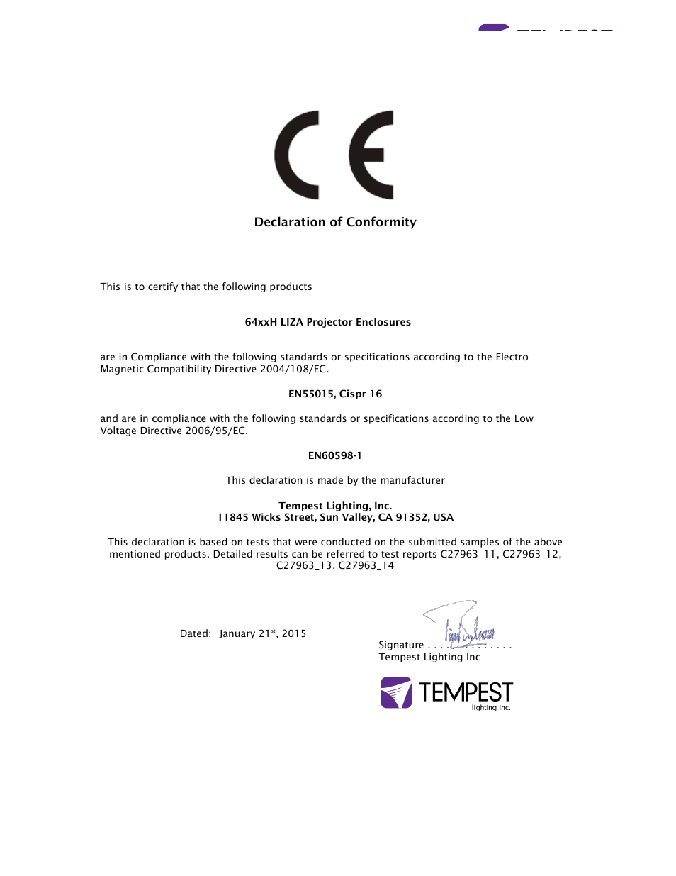 1 introduction | Tempest LIZA User Manual | Page 2 / 18