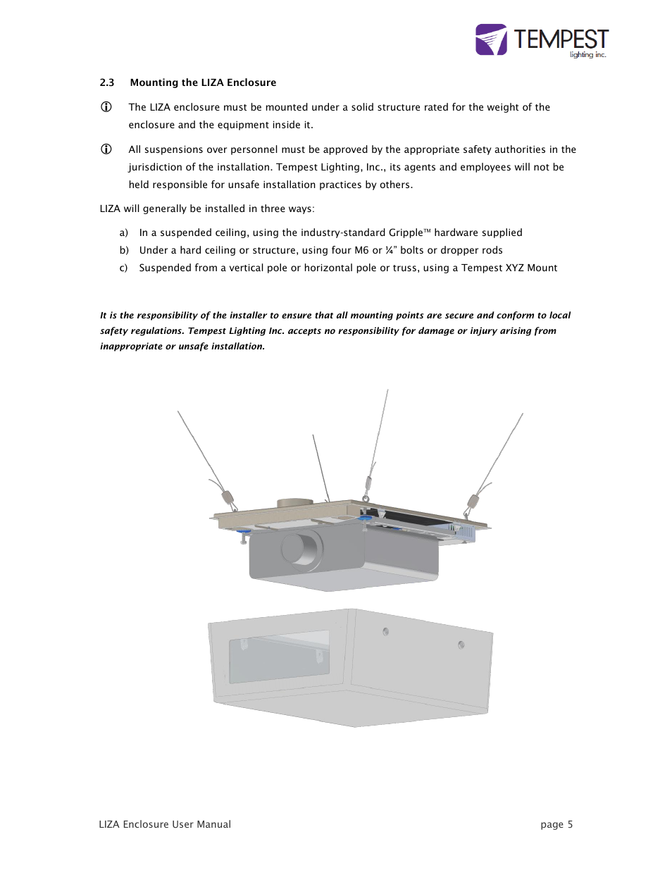 Tempest LIZA User Manual | Page 5 / 18