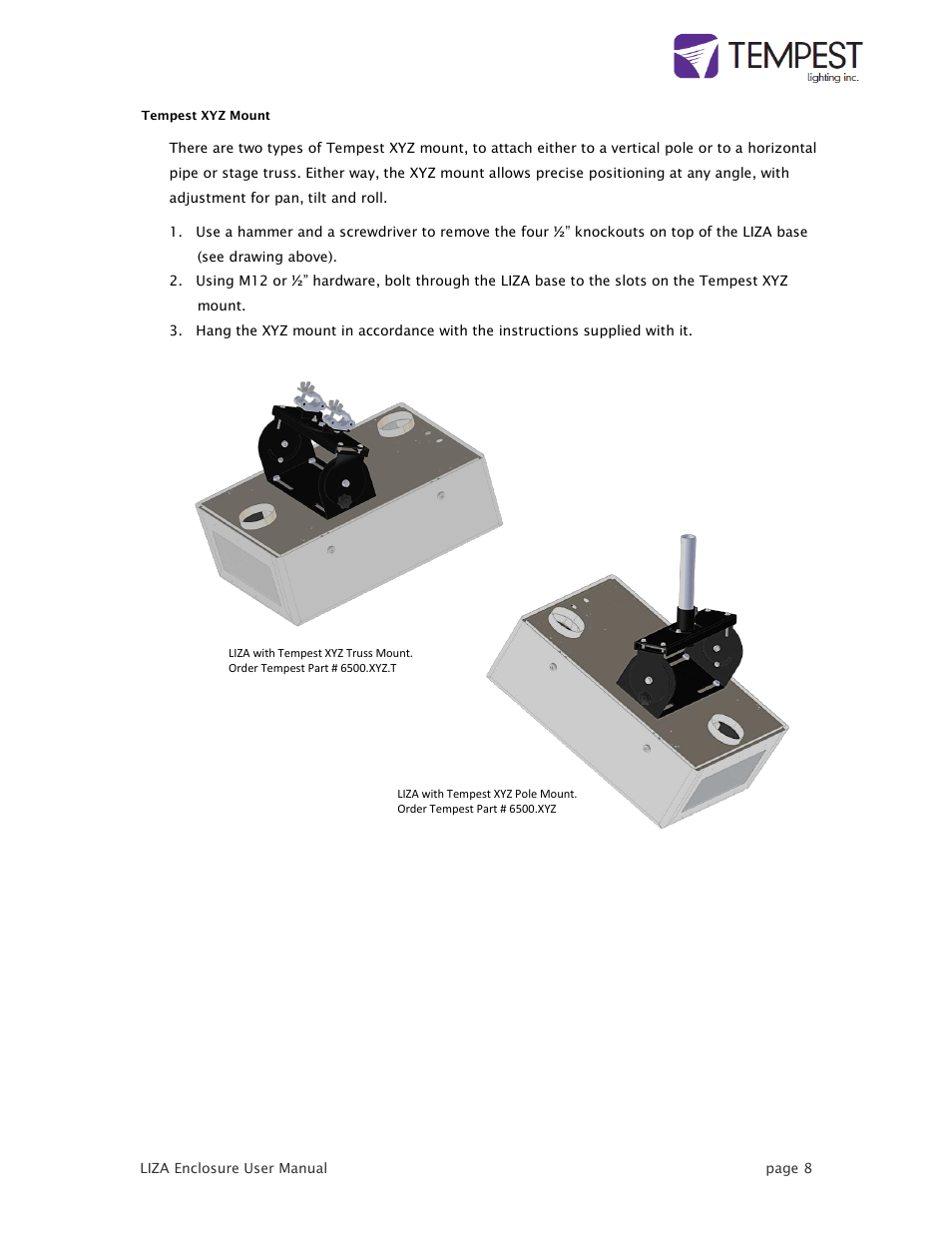 Tempest LIZA User Manual | Page 8 / 18