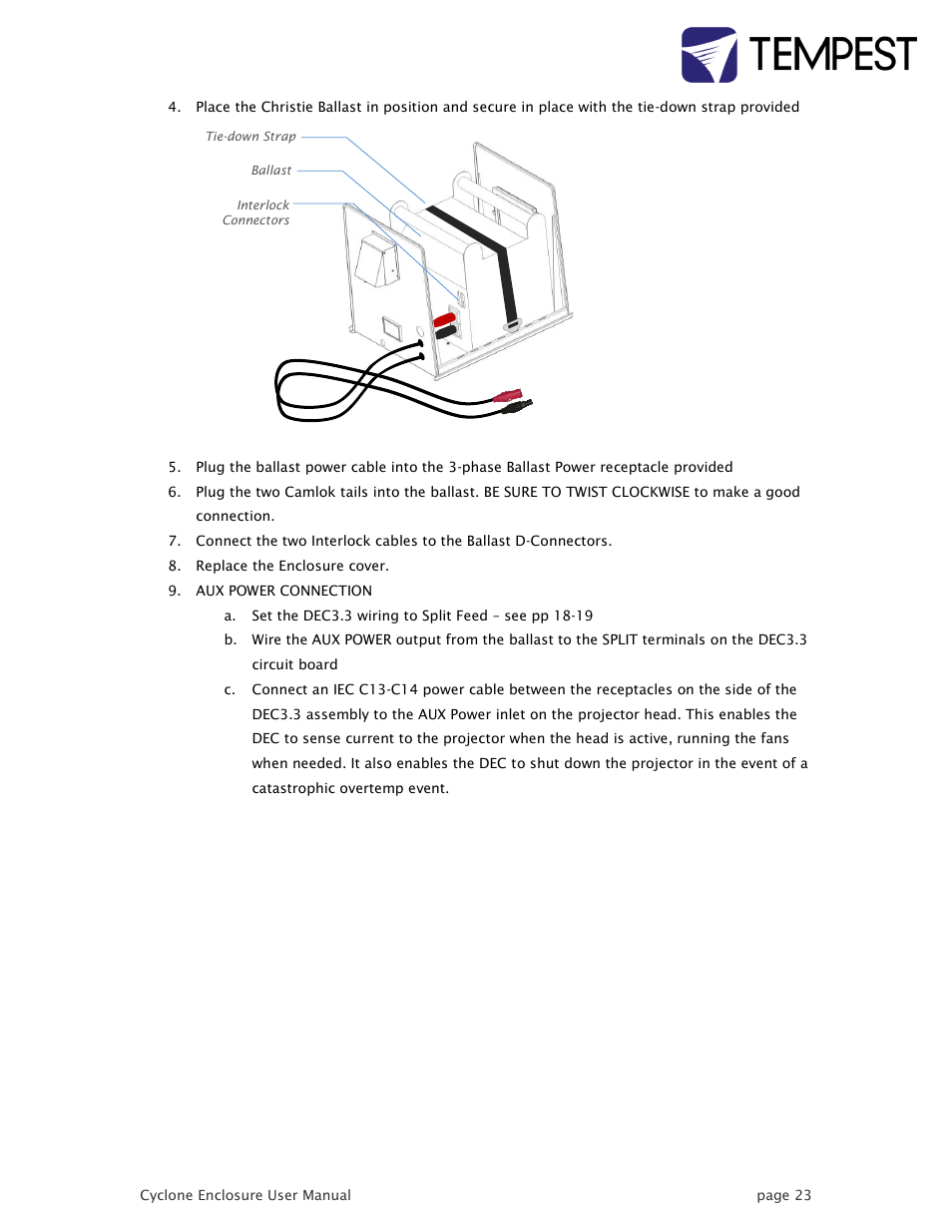 Tempest Cyclone User Manual | Page 23 / 48
