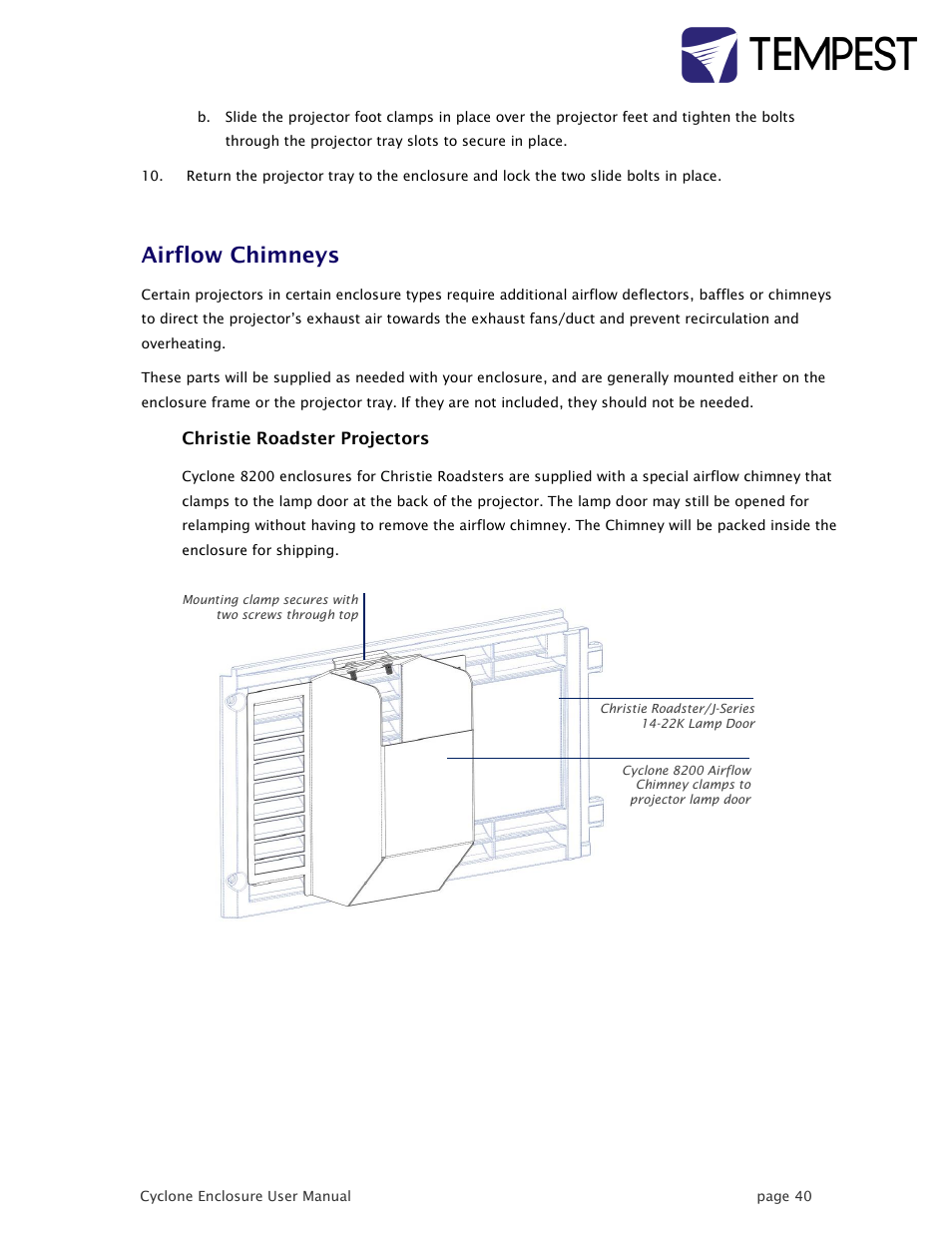 Airflow chimneys | Tempest Cyclone User Manual | Page 40 / 48
