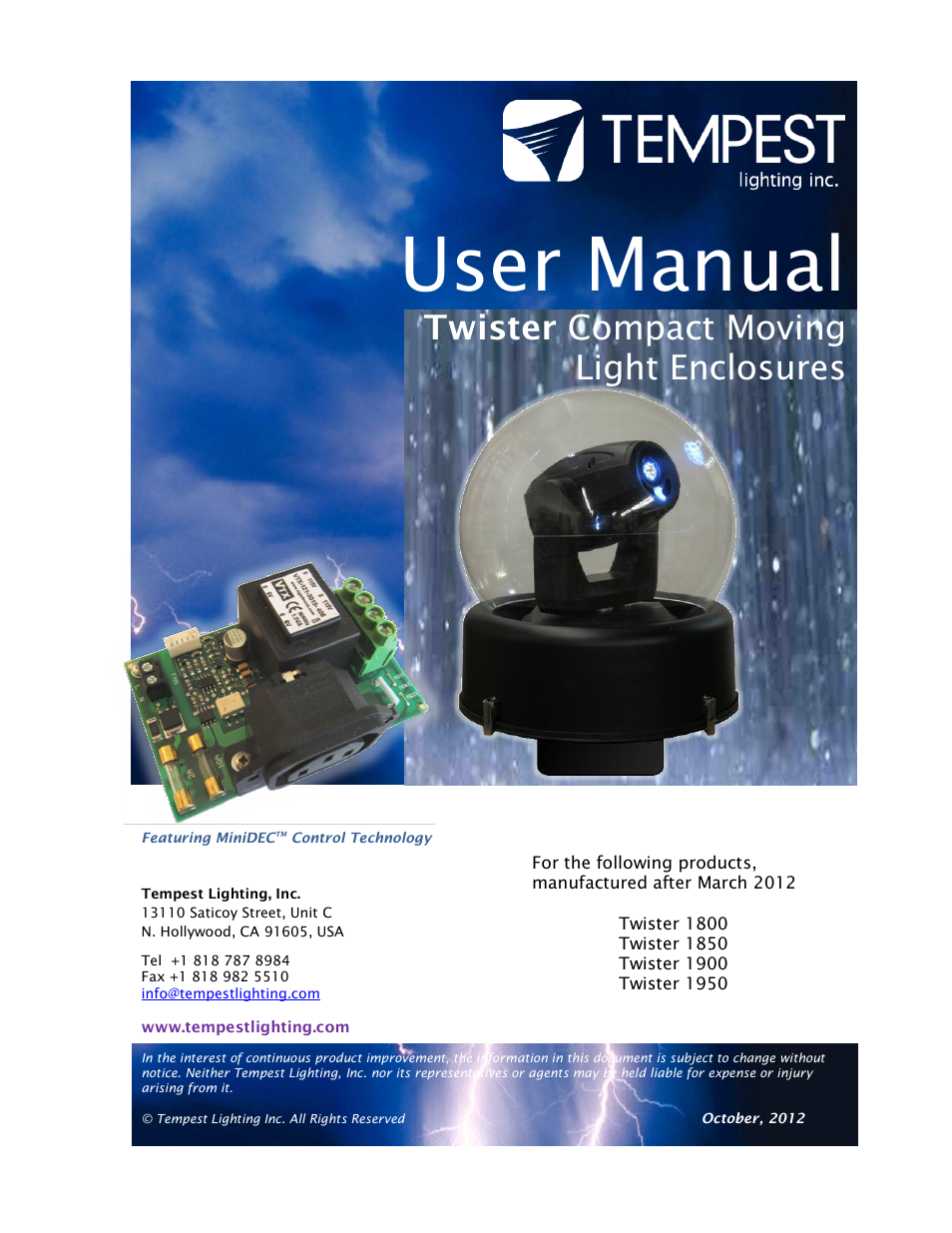 Tempest Twister User Manual | 22 pages
