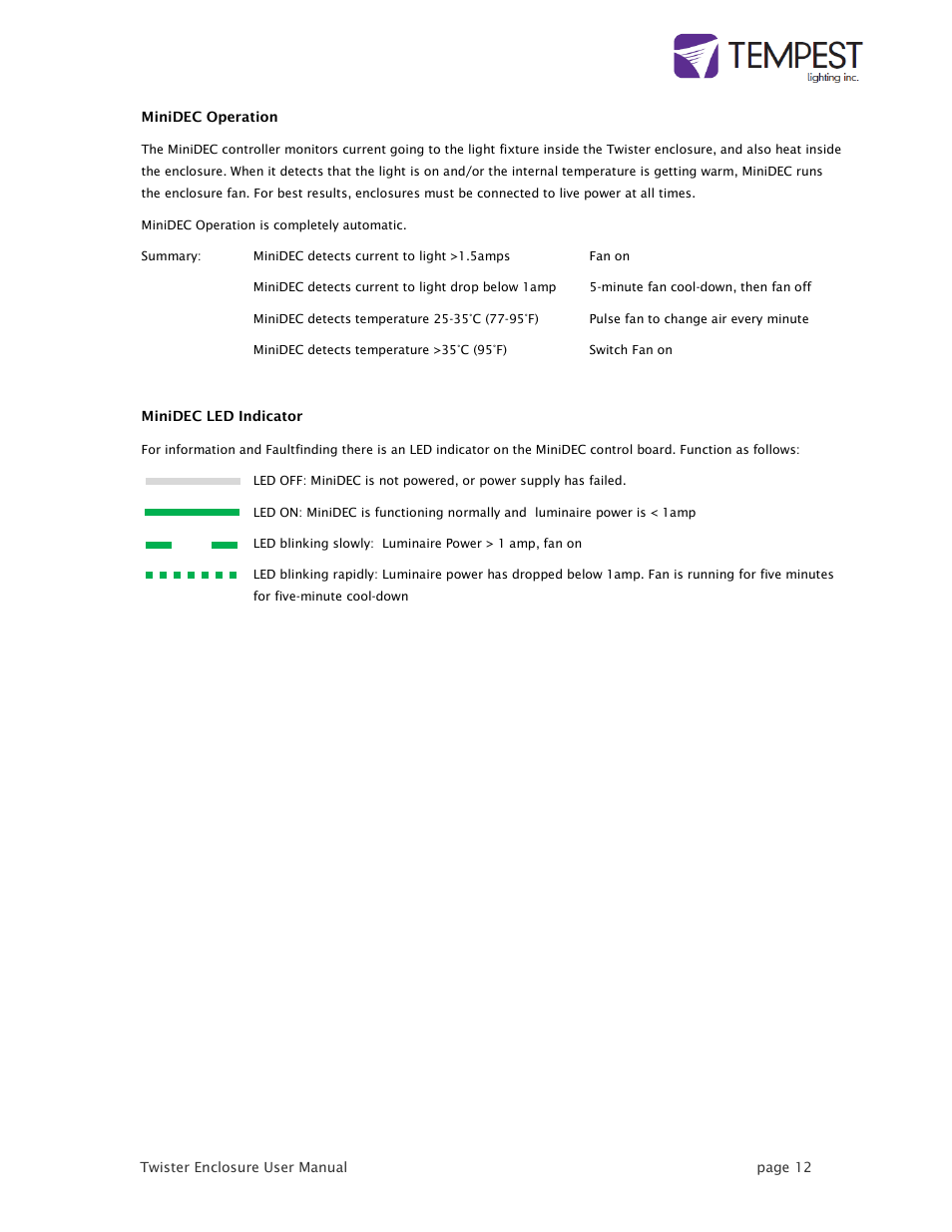 Tempest Twister User Manual | Page 12 / 22