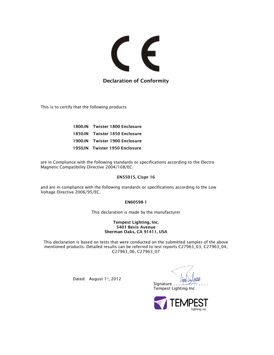 Tempest Twister User Manual | Page 2 / 22