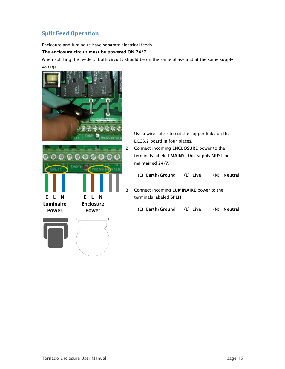 Split feed operation | Tempest TornadoRetrofit Kits User Manual | Page 15 / 36
