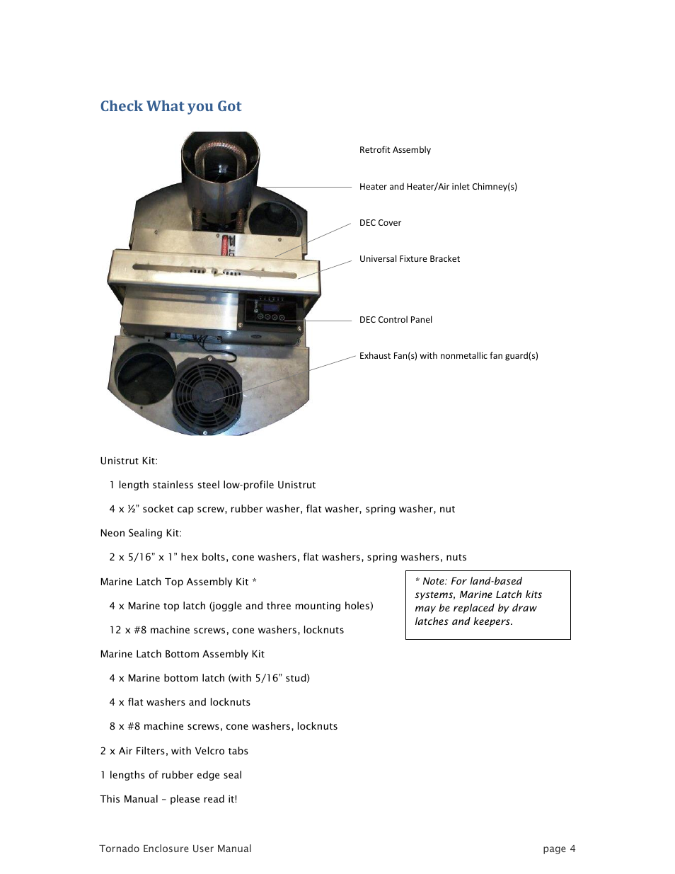Check what you got | Tempest TornadoRetrofit Kits User Manual | Page 4 / 36