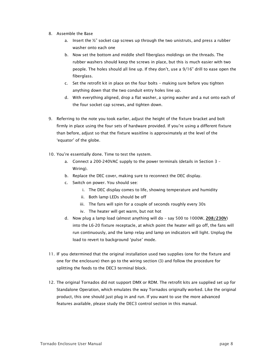 Tempest TornadoRetrofit Kits User Manual | Page 8 / 36
